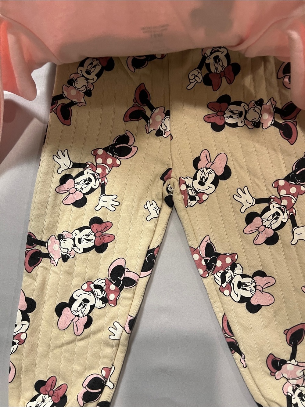 Disney Girls Minnie Mouse 4-Piece Pajama Set in Pink and Cream Size 18M - Picture 6 of 10